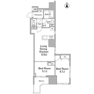 リバーレ浅草ウエスト【3階】の間取り
