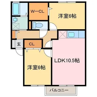 ビバーチェやまは奈【1階】の間取り