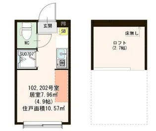 東京都杉並区下高井戸2【アパート】の間取り