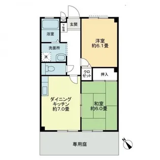 フォブール川津 D【1階】の間取り