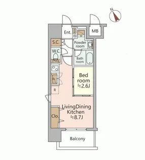 ジオエント福島野田レジデンス【5階】の間取り