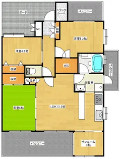 福島県郡山市堤2【マンション】の間取り