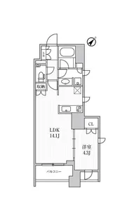 東京都中央区日本橋箱崎町【マンション】の間取り