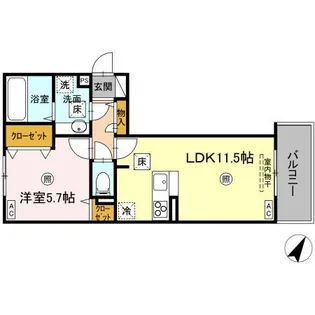 ミル・ルミエールII【1階】の間取り