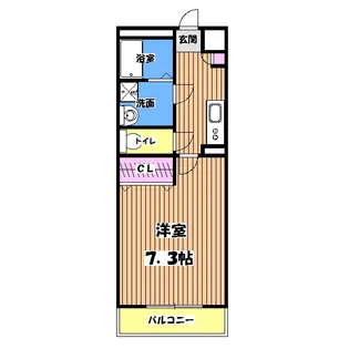 アンプルールフェール東浅川【1階】の間取り