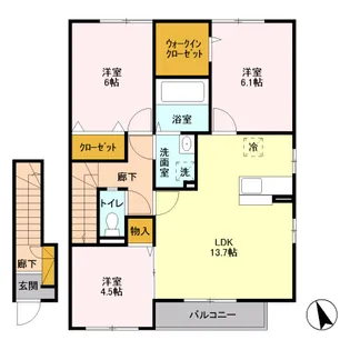 神奈川県南足柄市広町【アパート】の間取り