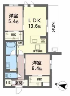 シャーメゾン レフィシア【1階】の間取り