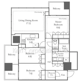 麻布台ヒルズ レジデンスB【21階】の間取り