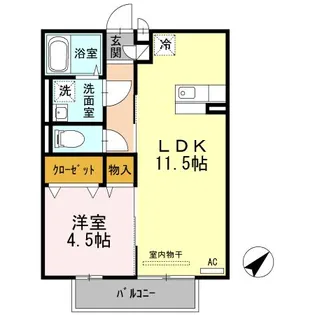 滋賀県東近江市東沖野2【アパート】の間取り