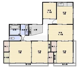 福島県いわき市好間町上好間字上野原【一戸建】の間取り