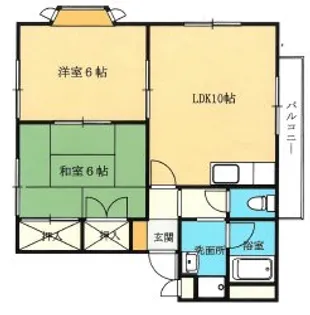 ぱ~くたうんルナD棟【1階】の間取り