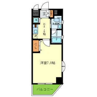 クレイドル西田辺【6階】の間取り