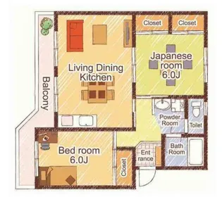 リルームス古国府【3階】の間取り