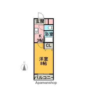 アスコット瀬戸口【1階】の間取り