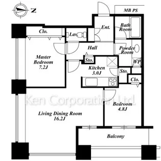 芝浦アイランド エアタワー【15階】の間取り
