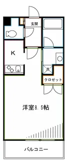 ソレアード武蔵野【1階】の間取り