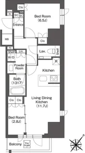 東京都渋谷区代々木2【マンション】の間取り