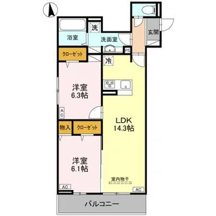 ラ ルミエール紅雲【2階】の間取り