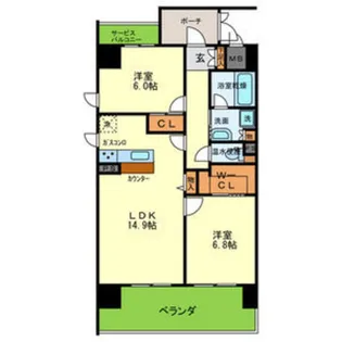 クレスティークAYA【8階】の間取り