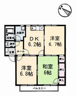 フレグランス大幸 A棟【2階】の間取り