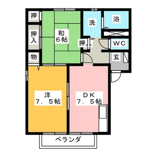 ディアス下田 B棟【1階】の間取り