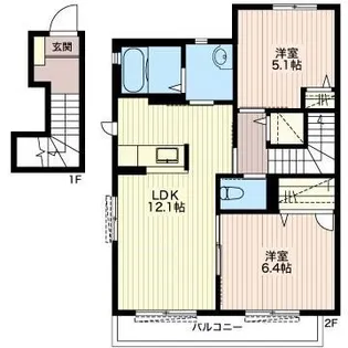 ピアタウンD【2階】の間取り