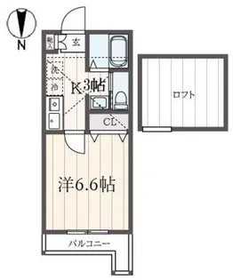 横浜鎌谷フラット【2階】の間取り