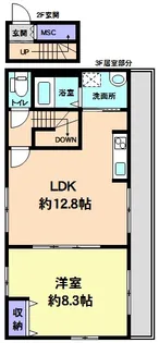 ハイバリー境【3階】の間取り