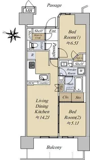 レジデントプレイス西葛西【5階】の間取り