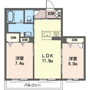 SunnyHills Tsurumaki【2階】の間取り