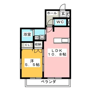 ヘーベル長戸井【2階】の間取り