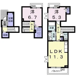 プロムナード倉敷【2階】の間取り