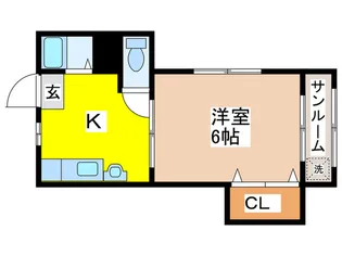 若草ハウス【1階】の間取り