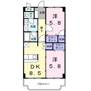 シャトレ ワン【4階】の間取り