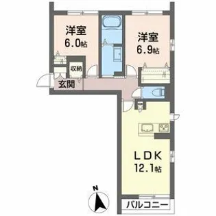 プランドール南矢野目【1階】の間取り