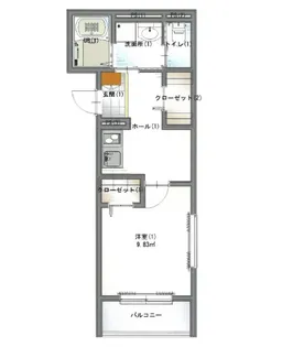オーパス北在家【2階】の間取り