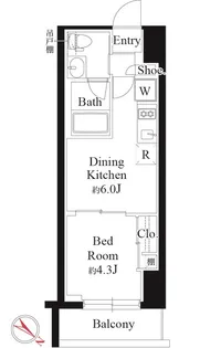 グランパセオ銀座築地【12階】の間取り