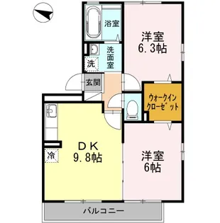 クリオコート A棟【1階】の間取り