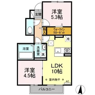 グリーンハイツ上原【1階】の間取り