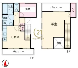 フェリス神楽坂【2階】の間取り