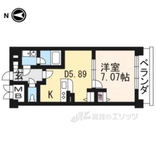 コンフォーレ栗栖野【5階】の間取り