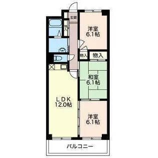 シティハイツたちばな【3階】の間取り