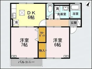 クレセント女池 D【1階】の間取り