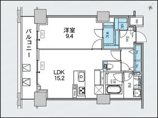 ロイヤルパークスER万代【4階】の間取り