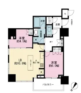 ザ・パークハウス高輪タワー【6階】の間取り