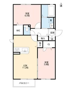 ミモザコート【2階】の間取り