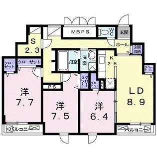 クレッシェンド・リリーII【3階】の間取り