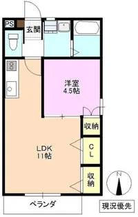 ハイツハープA棟【1階】の間取り