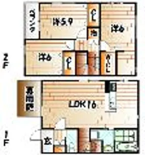 アクロタウン白萩 壱番館の間取り