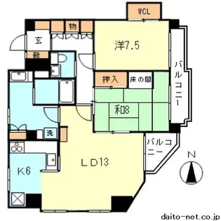 サントーク大久保【10階】の間取り